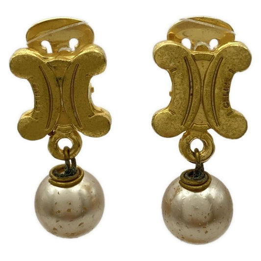 Celine Earrings - Gold And Ivory Macadam