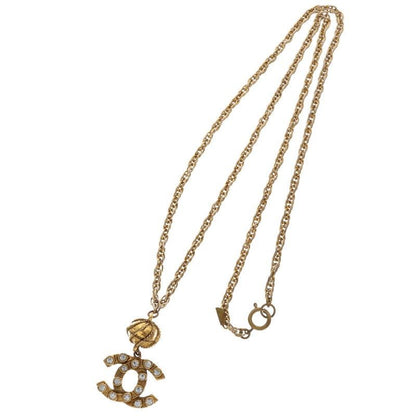 Chanel Coco Mark Rhinestone Necklace Women