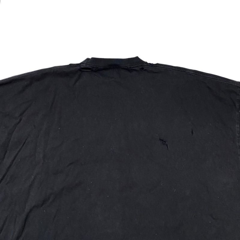Balenciaga Long Sleeve Long T-Shirt Damaged Logo 681046 5 Size Black Orange