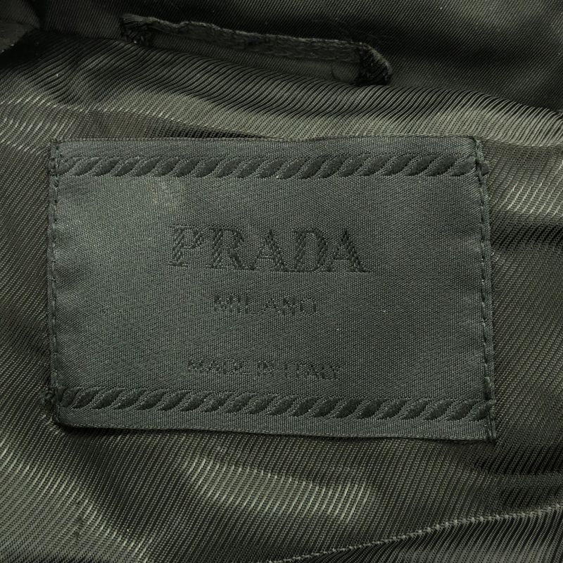 Prada Vintage Nylon Padded Half Coat Jacket Black S