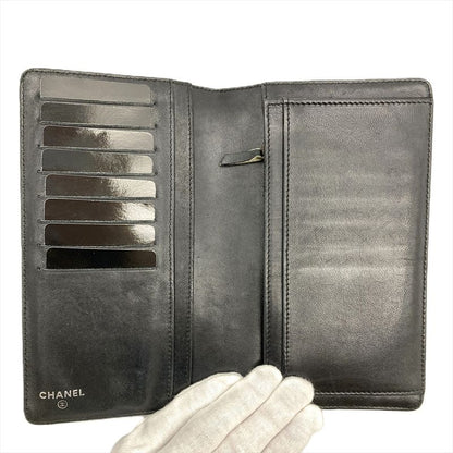 Chanel No5 Icon Long Wallet Patent Leather Black Coco Mark Ladies