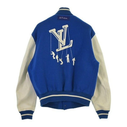 Louis Vuitton Jacket Wool Leather Blue White — view 2