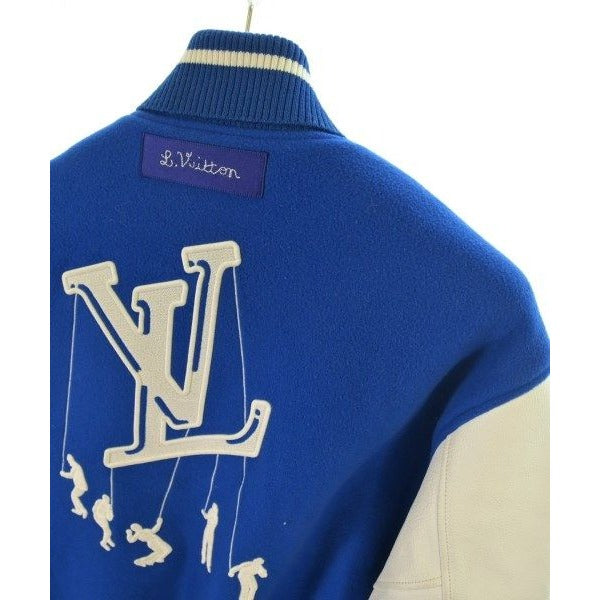 Louis Vuitton Jacket Wool Leather Blue White — view 6