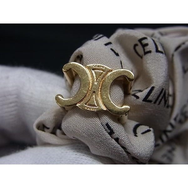 Celine Macadam Reille Silk Scrunchie Hair Tie Light Beige — view 3