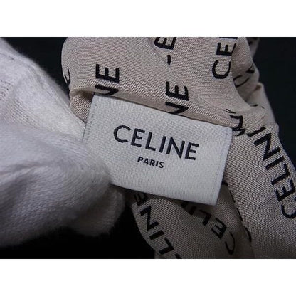 Celine Macadam Reille Silk Scrunchie Hair Tie Light Beige — view 4