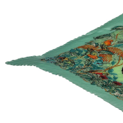 Hermes Scarf Pleated Silk Dip Dye Jungle Love Green — view 3