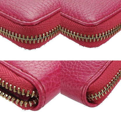 Gucci 368877 Round Zipper Coin Case Swing Zippy Zip ZIPP Pink Leather Cute