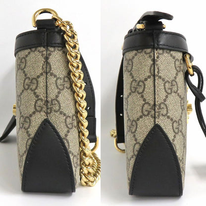 Gucci Padlock Small Shoulder Bag 811705 Black GG Supreme Canvas Black