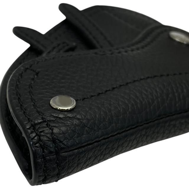 Christian DIOR Saddle Pouch Mini Accessories Coin Case Fold Logo Leather Black