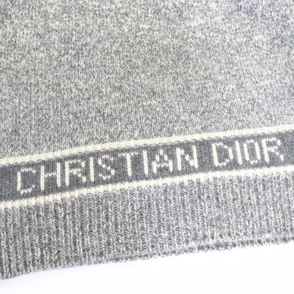 Christian DIOR 054s01am303 Wool Cashmere Back Logo V-neck Long Sleeve Knit Grey