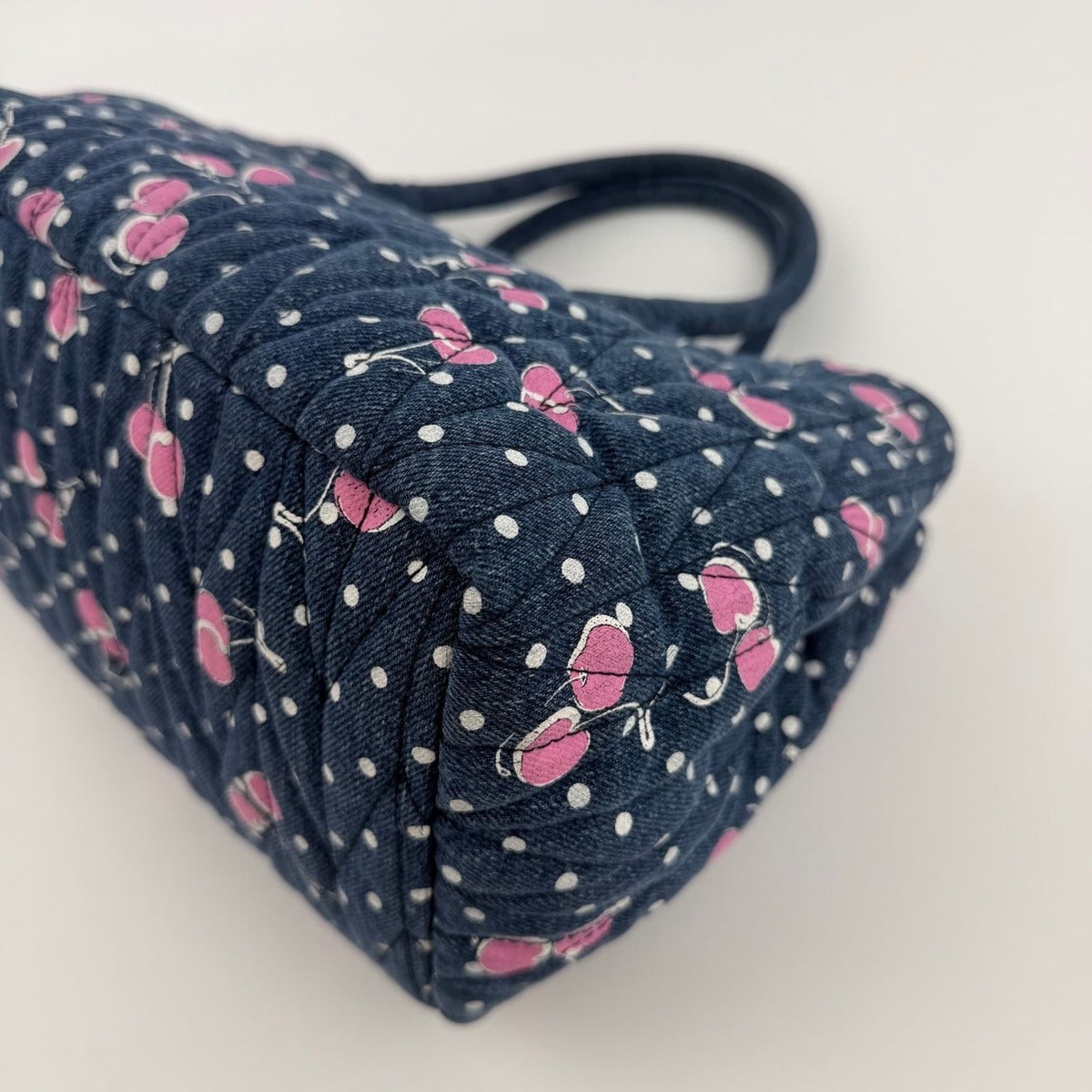 Miu Miu Shoulder Bag Navy Pink Denim Flower — view 12
