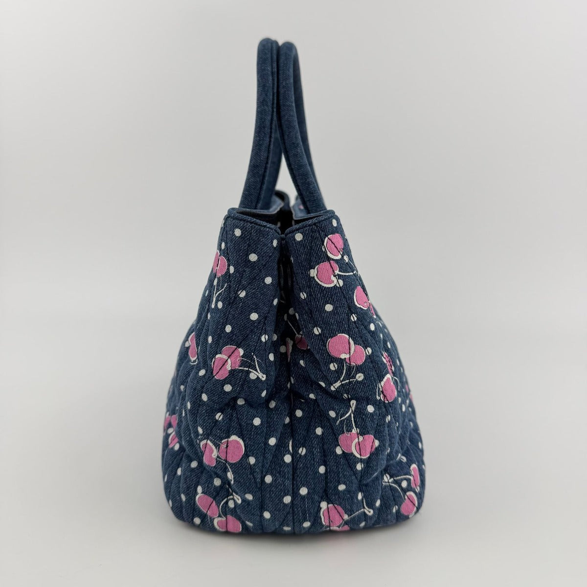 Miu Miu Shoulder Bag Navy Pink Denim Flower — view 7