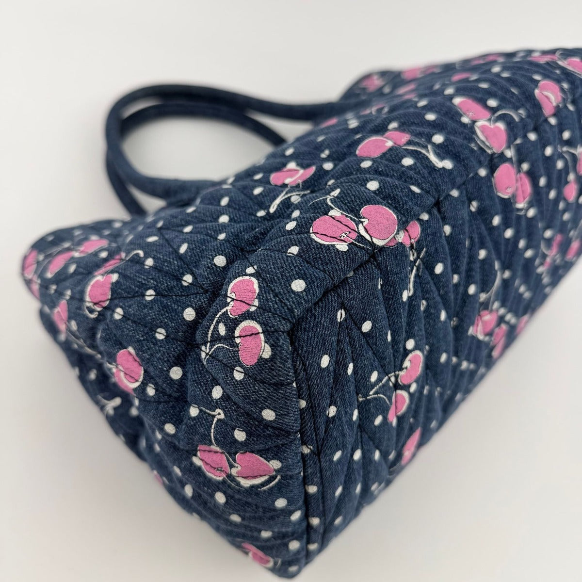 Miu Miu Shoulder Bag Navy Pink Denim Flower — view 9