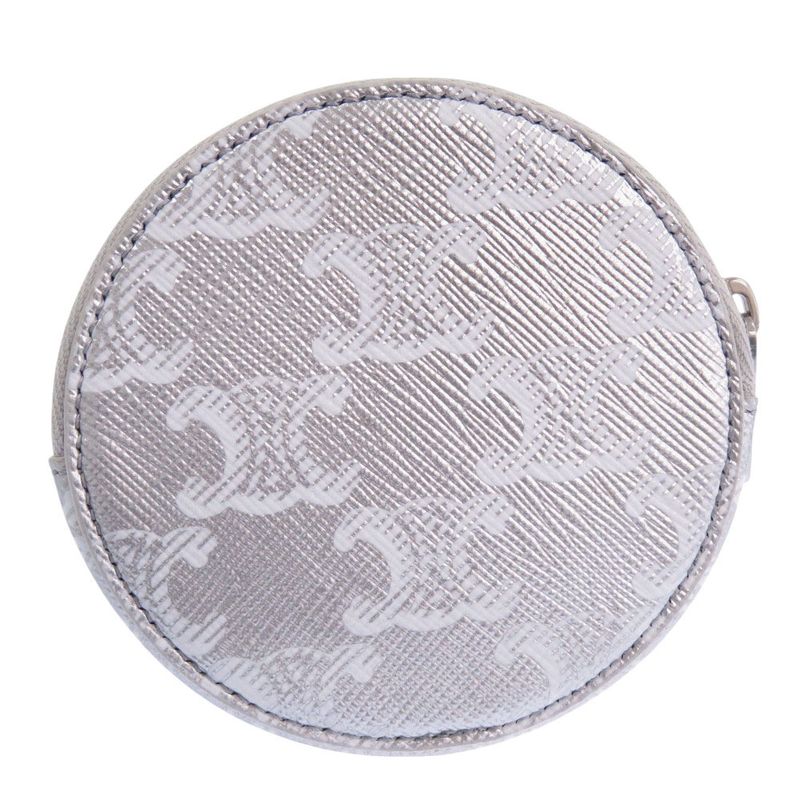 Celine Triomphe Leather Silver Coin Case 0117 Celine