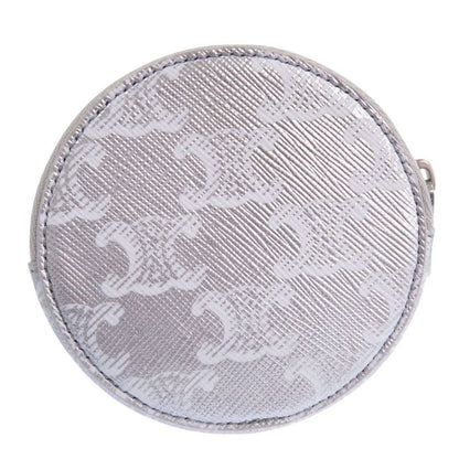Celine Triomphe Leather Silver Coin Case 0117 Celine