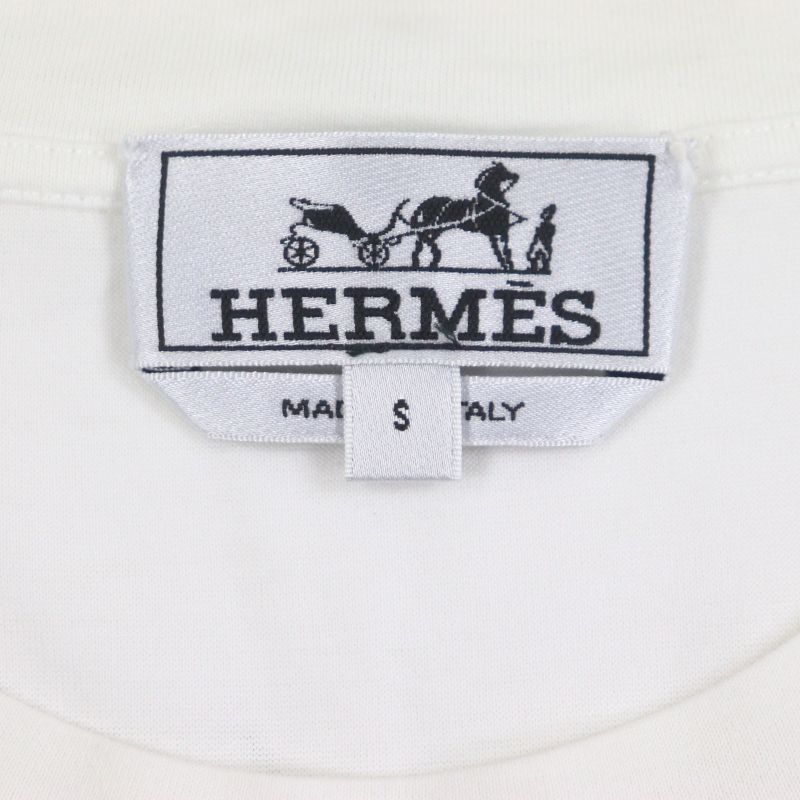 Hermes 100% Cotton Dragon Print Crew Neck Short Sleeve Short Sleeve T-shirt