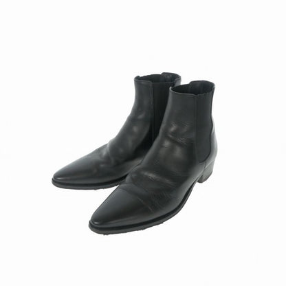 Celine Chelsea Boots Side Gore Leather Shoes Black 42.5