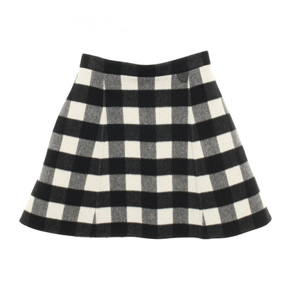 Louis Vuitton Skirt Checkered Black White Wool Cashmere