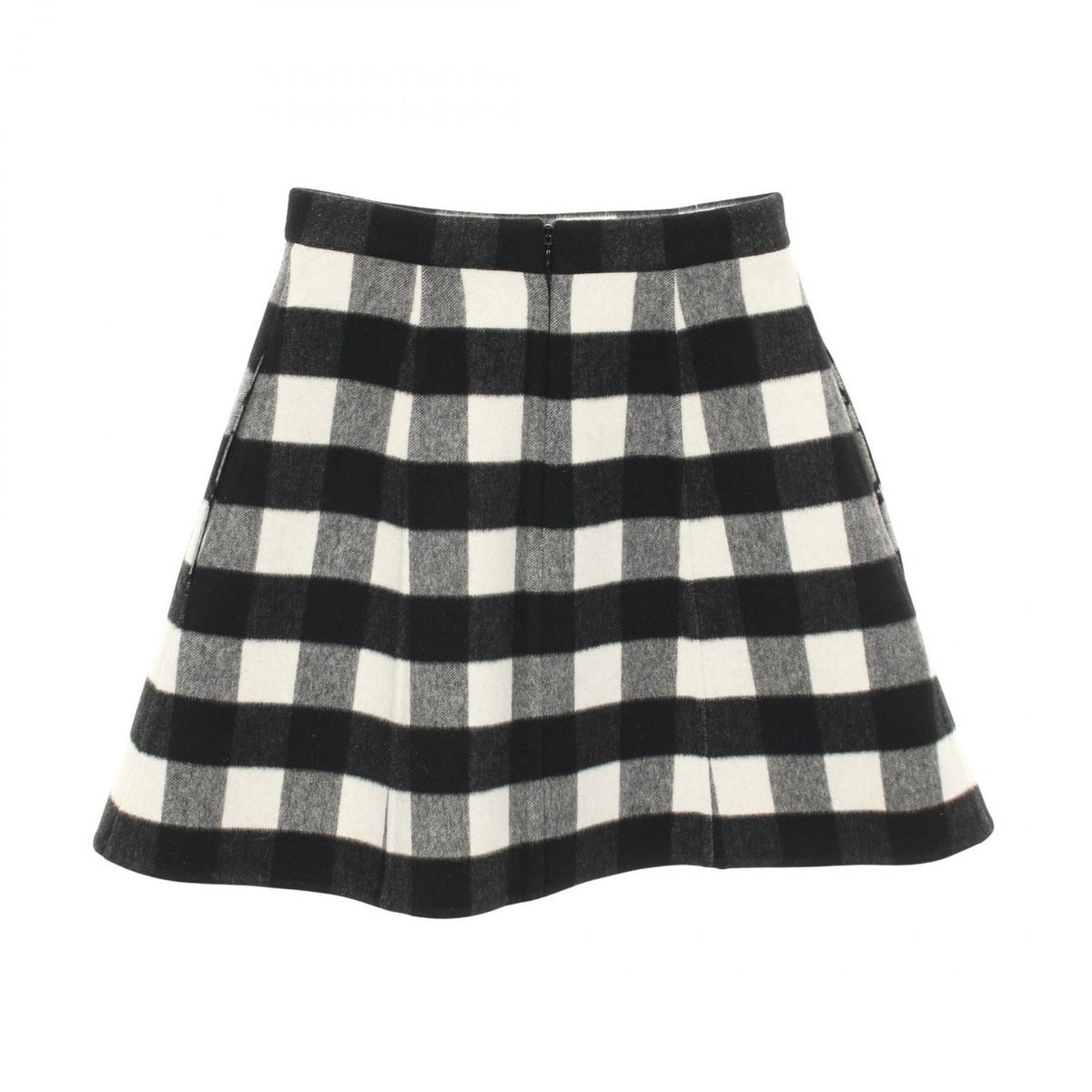 Louis Vuitton Skirt Checkered Black White Wool Cashmere — view 2