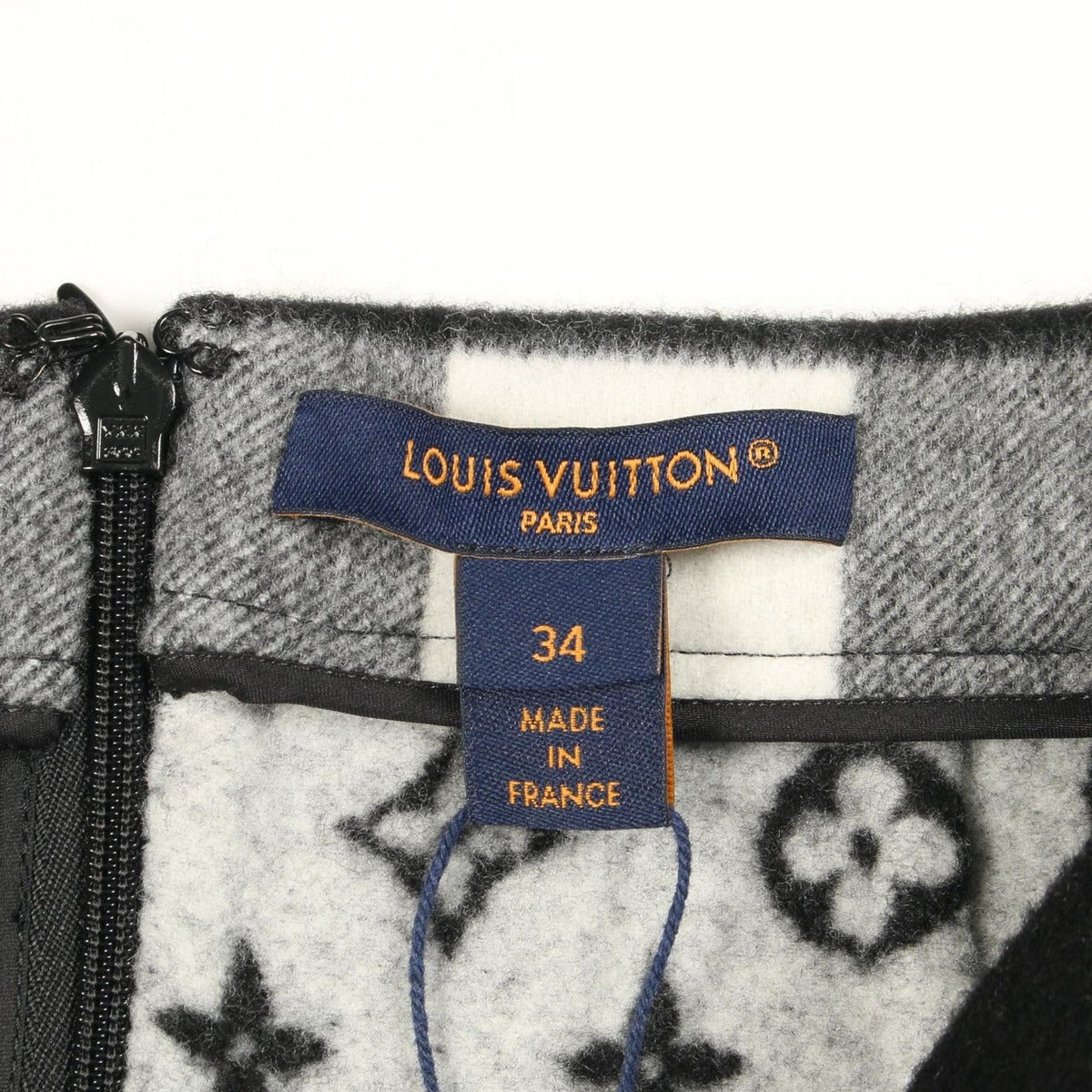 Louis Vuitton Skirt Checkered Black White Wool Cashmere — view 3