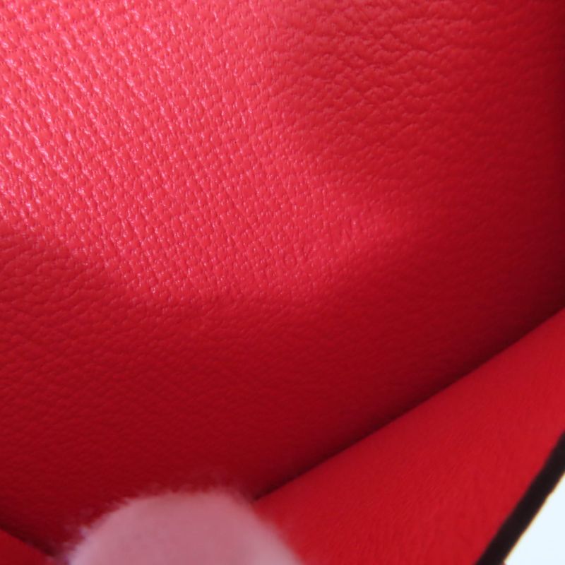 Hermes Bearn Mini Chevre Rose Texas Silver Hardware Mini Wallet Fold Wallet