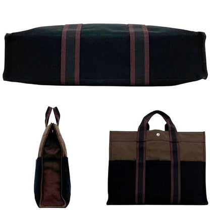 Hermes Tote Bag Fourre Tout Brown Black Bordeaux Excellent Condition