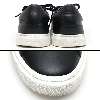 Hermes Day Low Cut Sneakers 38 Leather Black