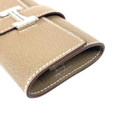 Hermes Key Case Bearn 4P 4-strand Chevre Etoupes Grayish