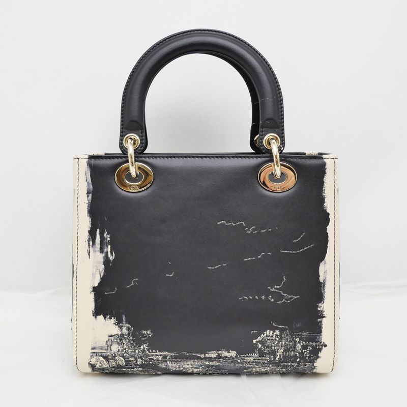 Lady dior Handbag Shoulder - Eiffel Tower 2024 Fall Collection Black
