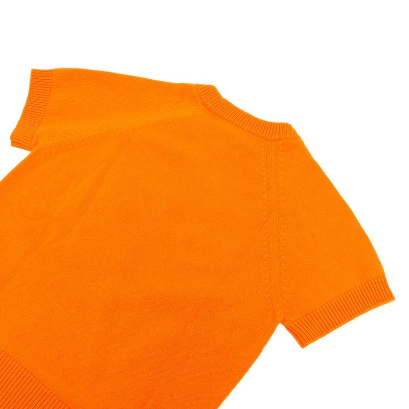 Hermes Short Sleeve Cashmere Knit Chaine D'ancre Ice Orange 34 Size