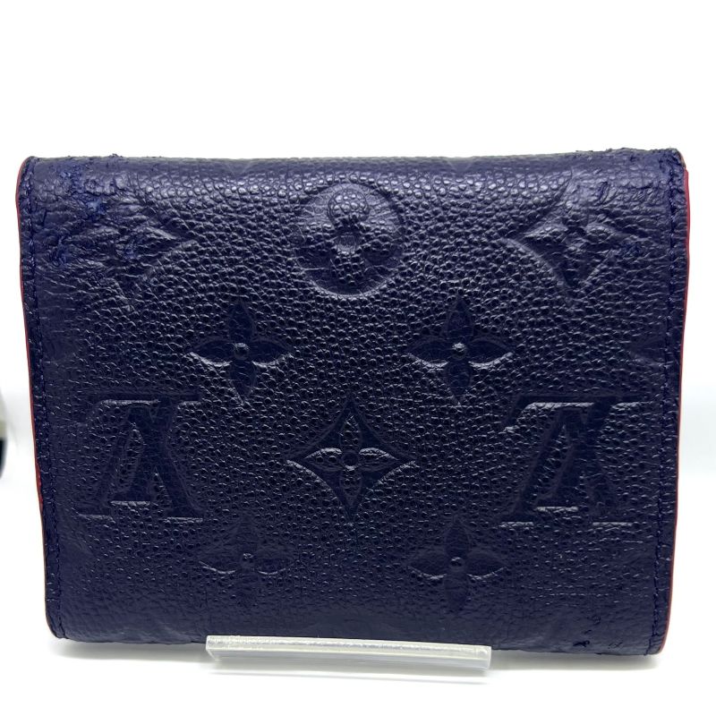 Louis Vuitton Wallet Monogram Empreinte Trifold Wallet Navy Leather M64577