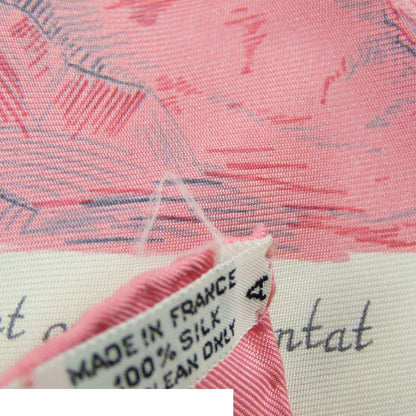 Hermes Carre 90 Courbettes et Cabrioles Silk Scarf Pink White Multicolor — view 6