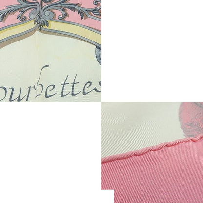 Hermes Carre 90 Courbettes et Cabrioles Silk Scarf Pink White Multicolor — view 8
