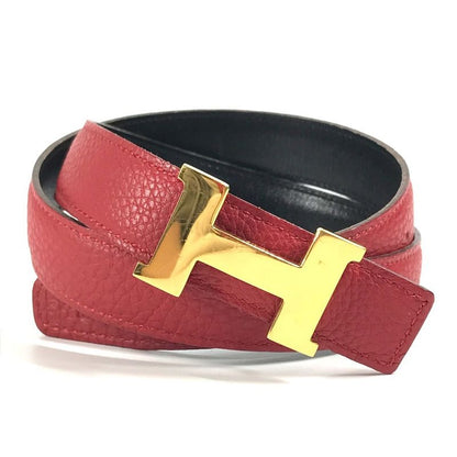 Hermes Belt H Belt H Belt Constance Leather Red And Black