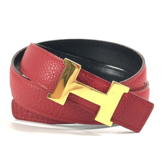 Hermes Belt H Belt H Belt Constance Leather Red And Black