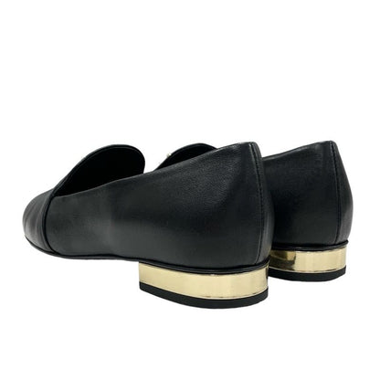 Chanel Loafers Leather Shoes Lambskin Black Gold Opera Shoes Flat Shoes Here