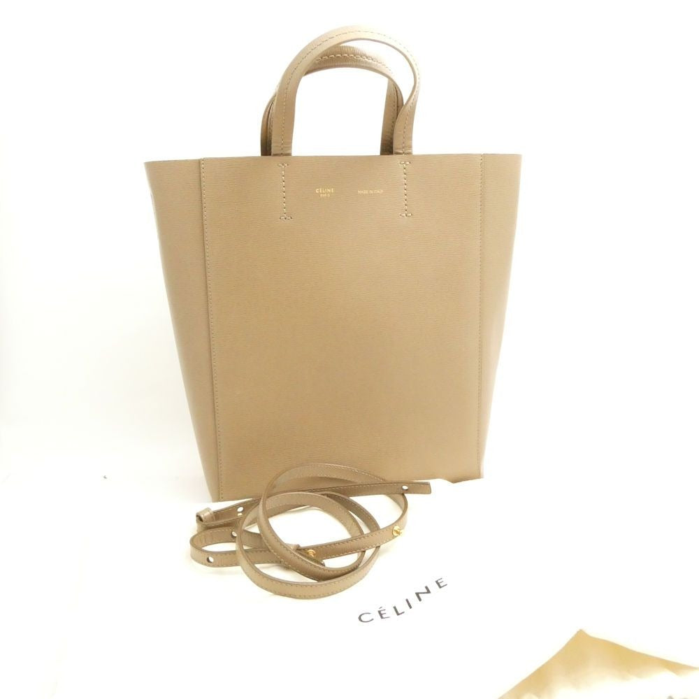 Celine Vertical Cabas Tote Leather Top Small 2-Way
