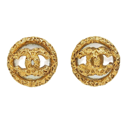 Chanel Coco Mark Round Earrings