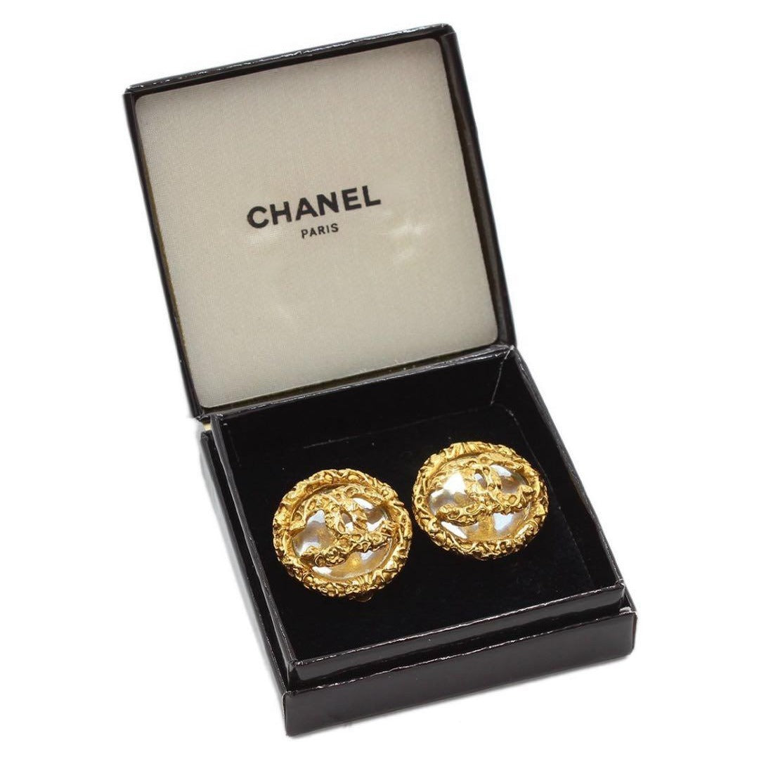 Chanel Coco Mark Round Earrings — view 3