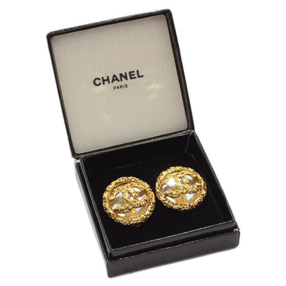 Chanel Coco Mark Round Earrings — view 3
