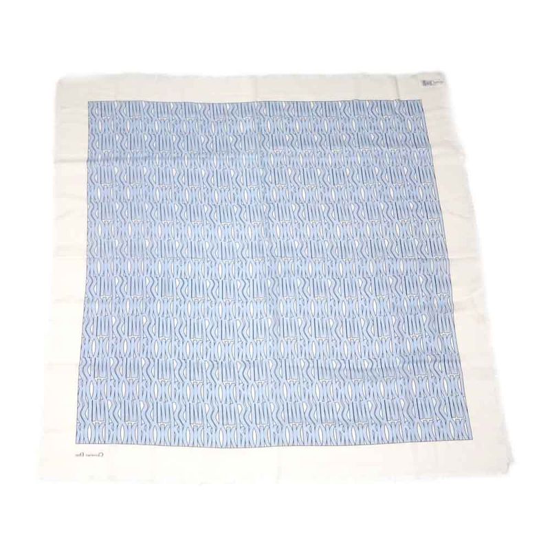 Dior Shawl Logo Light Blue Ivory Wool Cashmere Silk Large Shawl Fringe