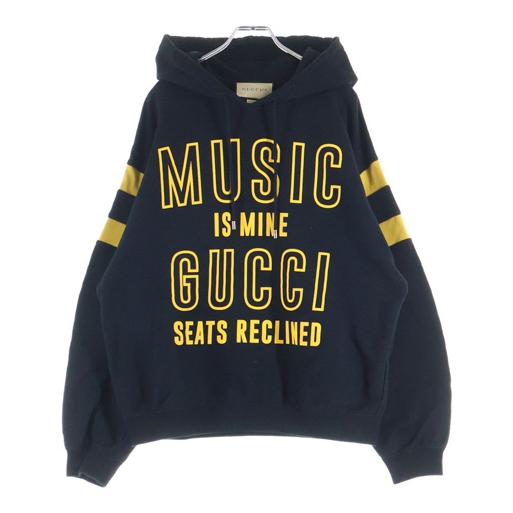 Gucci Music IS Mine Anniversary Print Pullover Hoodie Black Sweater