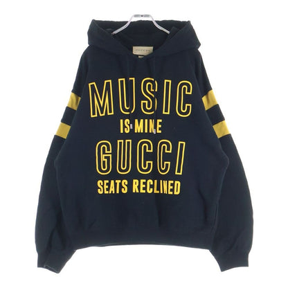 Gucci Music IS Mine Anniversary Print Pullover Hoodie Black Sweater