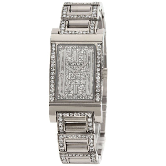 Bvlgari Rettangolo Diamond Watch 18K White Gold Goldx