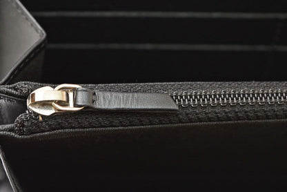 Chanel Wallet Chanel Long Wallet Round Zipper Caviar Skin Black Silver A50071