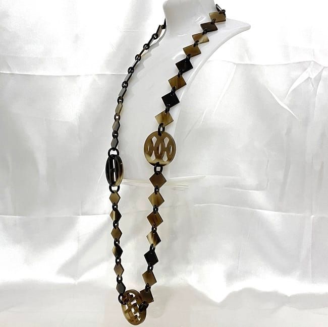 Hermes Necklace Lena Brown Beige Gradient