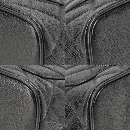 Chanel Matelasse Reprint Tote Caviar Skin Black With Silver Hardware Women's