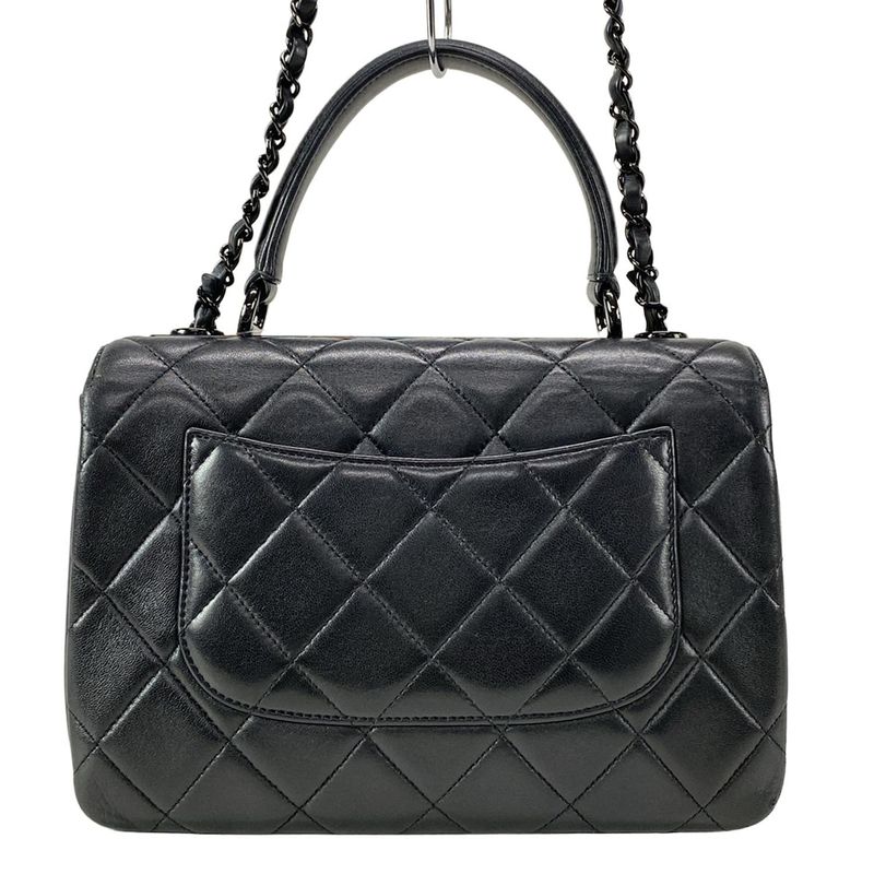 Chanel Handbag Trendy Cc/small Top Handle Flap Bag A92236 Black Lambskin