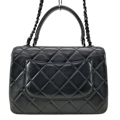 Chanel Handbag Trendy Cc/small Top Handle Flap Bag A92236 Black Lambskin