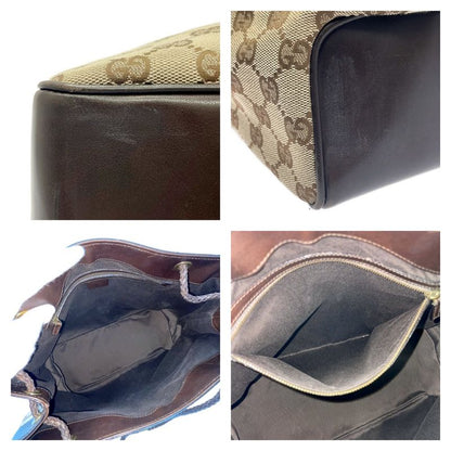 Gucci 109141 and 2123 GG Canvas Leather Shoulder Bag Brown 393403 Shoulder Bag